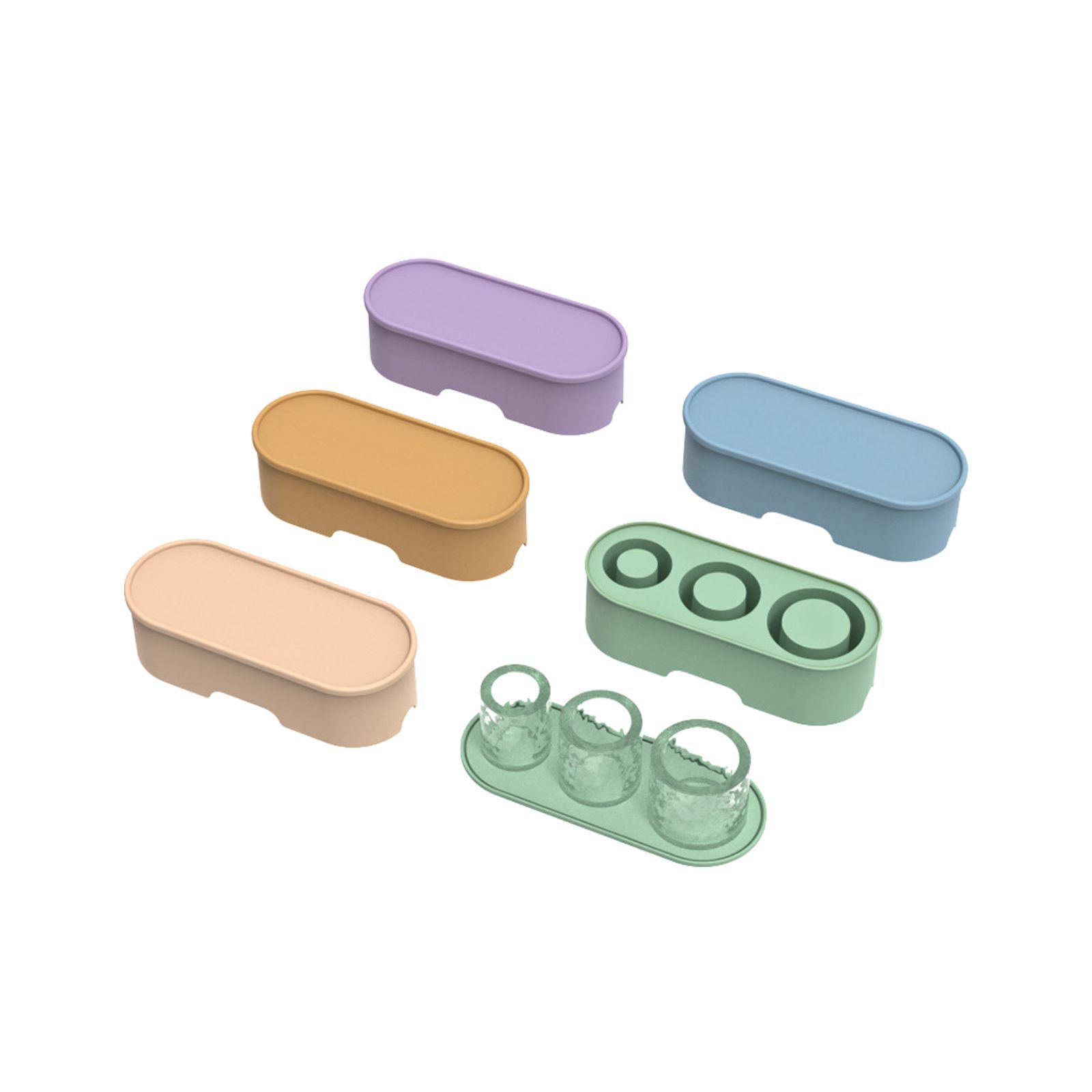 Silicone Cylinder Ice Mold with Lid and Bin