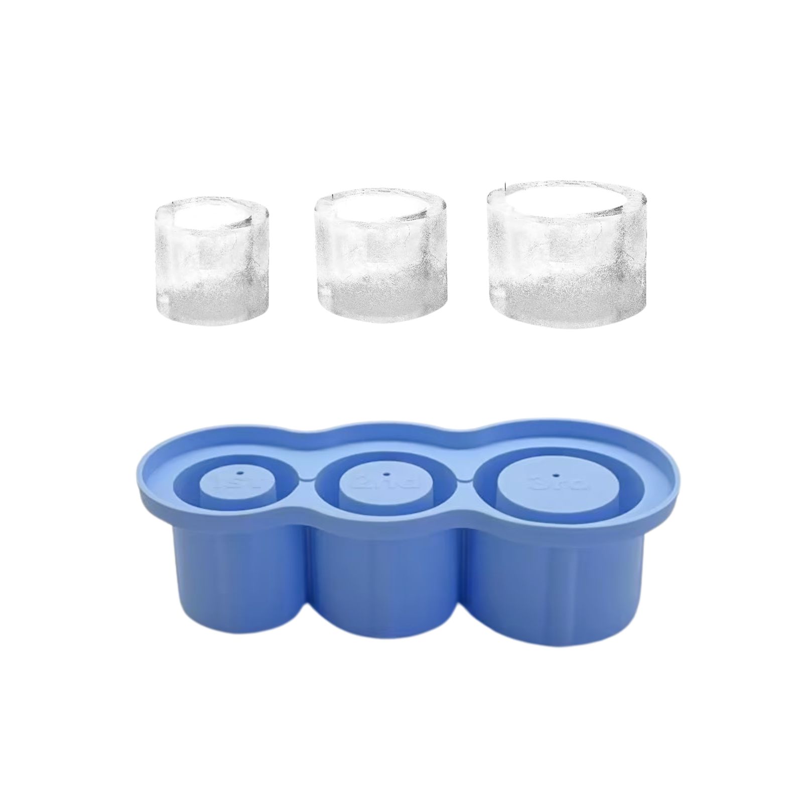 Silicone Cylinder Ice Mold with Lid and Bin