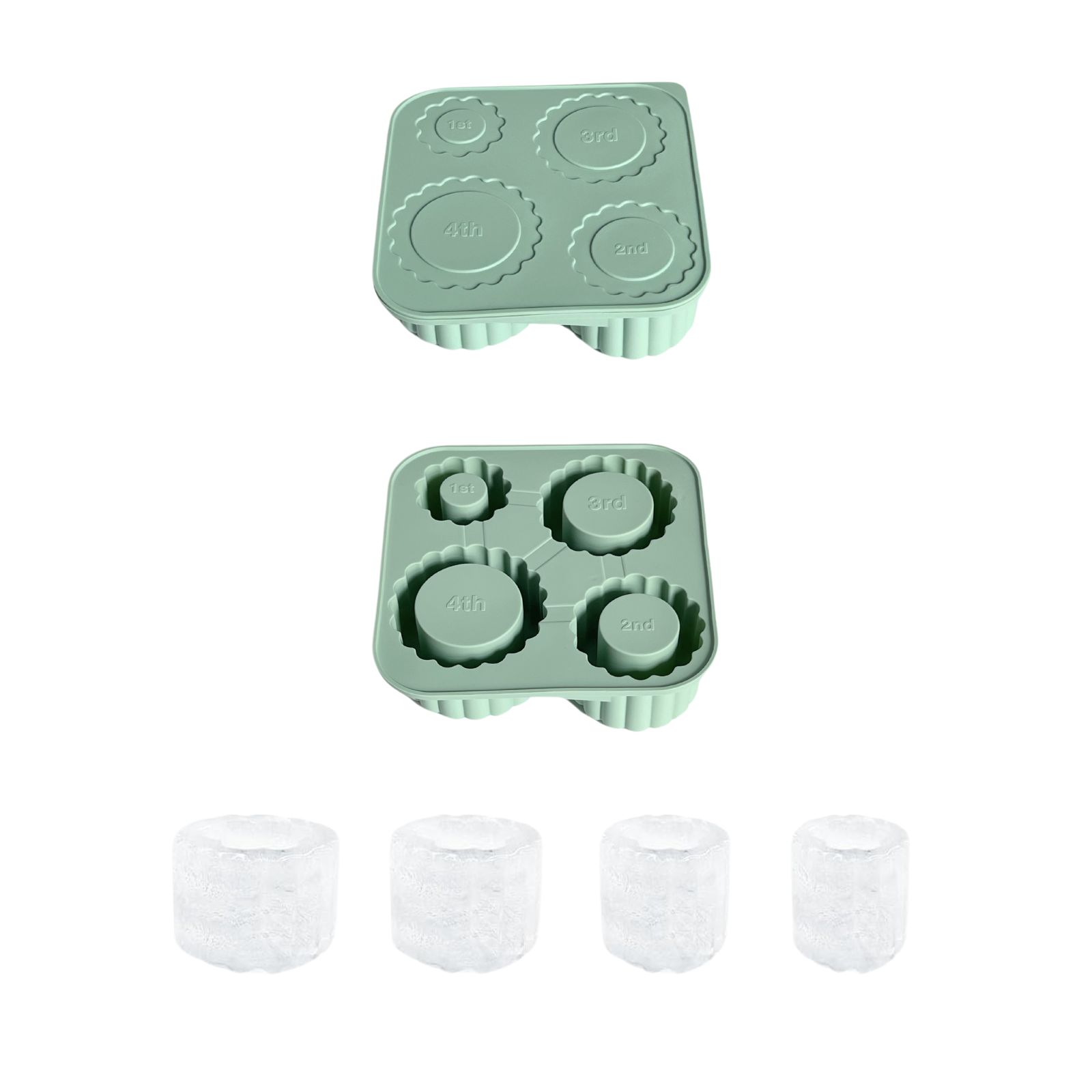 Silicone Cylinder Ice Mold with Lid and Bin