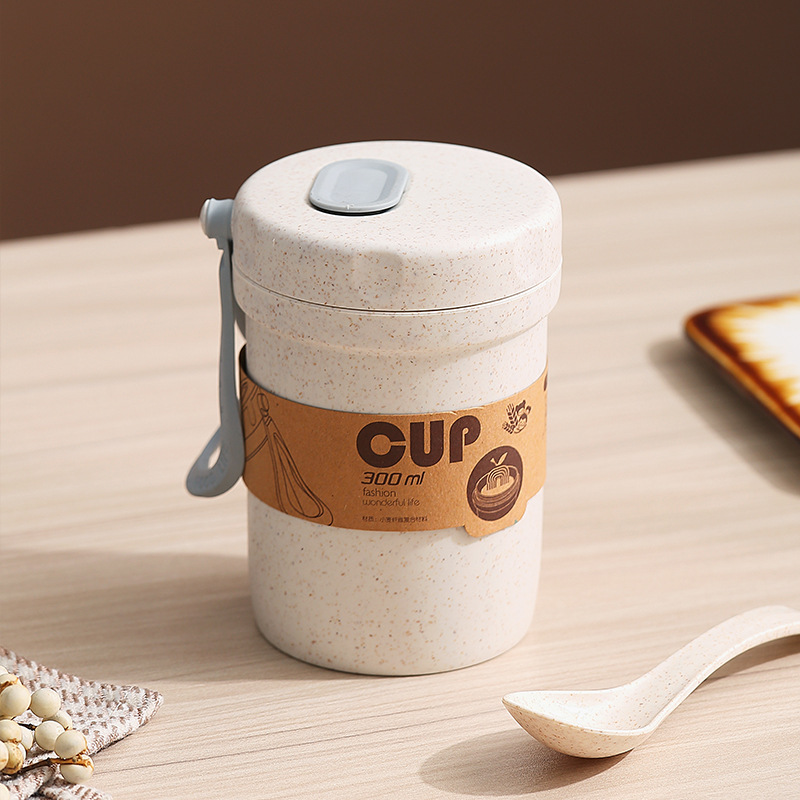 Eco-Friendly Wheat Straw Portable Soup Cup | Microwave & Freezer Safe 300ml 241091