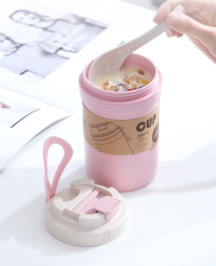 Sustainable Travel Breakfast Cup /Leak-Proof Design 500ml 241095