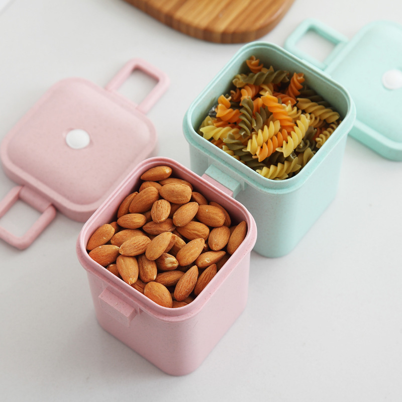 Eco-Friendly Square Wheat Straw Soup Cup | 550ml Leak-Proof & Microwave Safe 241092