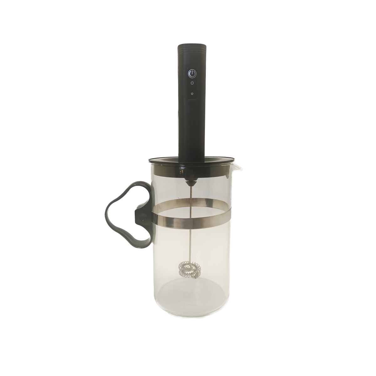 2 in 1 Multifunction Electric Milk Frother with Glass Container Set 